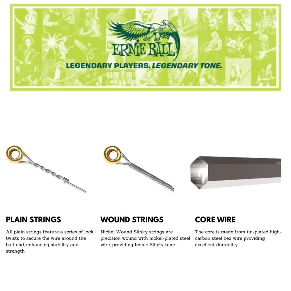 2221 Ernie Ball Regular Slinky Nickel 10-46 Electric Guitar‎ 6 Strings 10 SETS